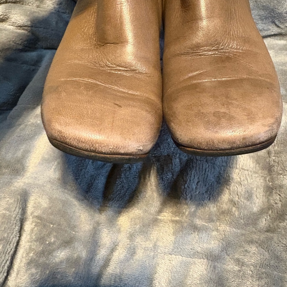 Celine Tan and Black Heeled Boots with Silver Accent size 37 - Picture 10 of 16